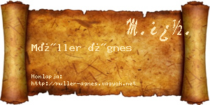 Müller Ágnes névjegykártya